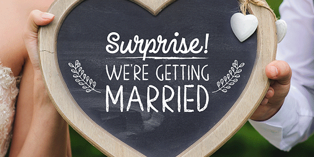 Surprise! We are tying the knot right now!